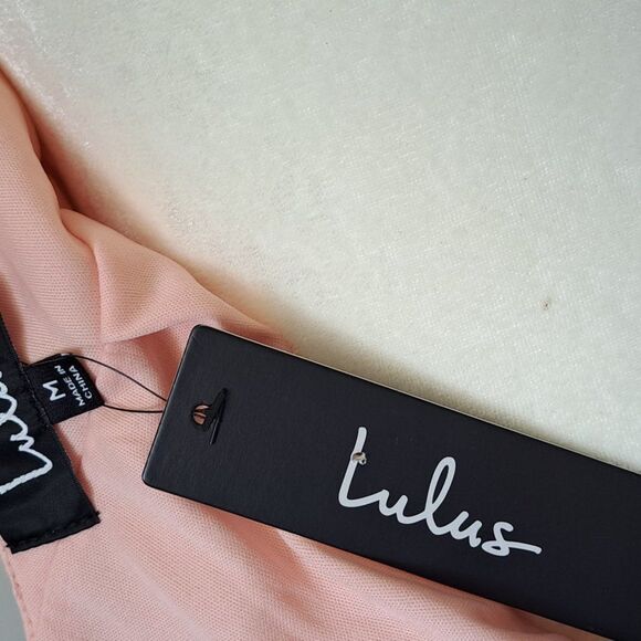 Lulu's Woman's Peach Pink Halter Lace Party Cocktail Wedding Bridesmaid Dress M - Picture 7 of 8